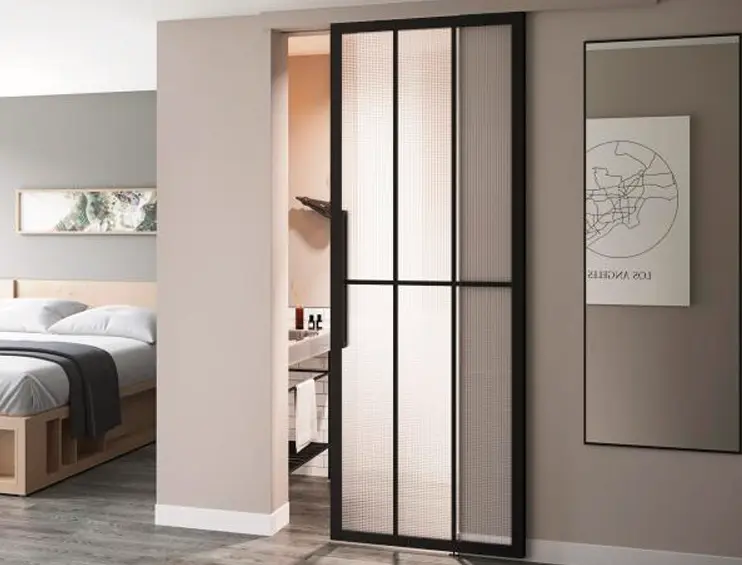 AC York XTRA Glass Sliding Sliding and Fixed Panel Barn Door-2.webp