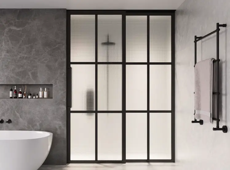 AC York XTRA Glass Sliding Sliding and Fixed Panel Barn Door