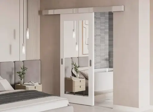 AC York with Meridian 1-Panel with Mirror Barn Door