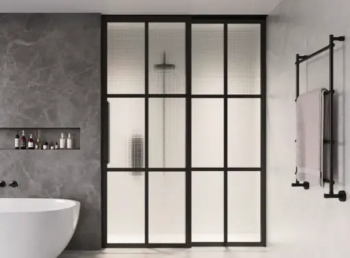 AC York XTRA Glass Sliding Sliding and Fixed Panel Barn Door