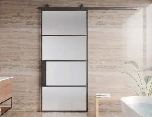 Axio Series Framed Glass Barn Door