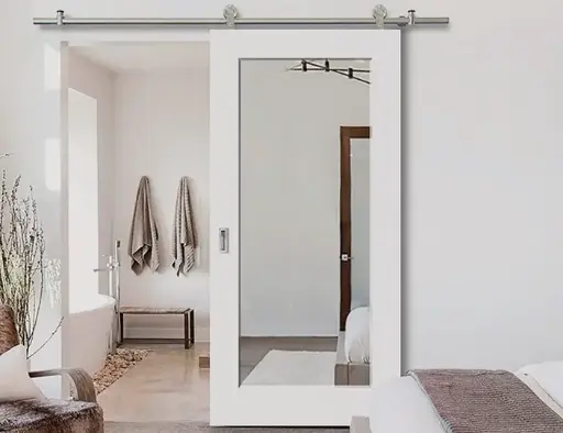  Austin with Meridian 1-Panel with Mirror Barn Door